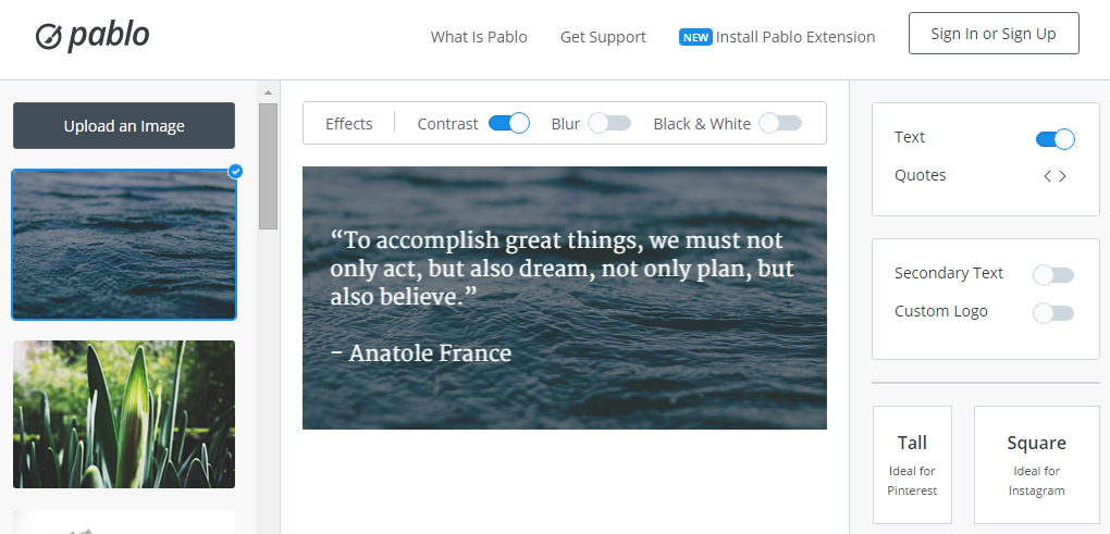 Pablo by Buffer Design engaging images for your social media posts in under 30 seconds