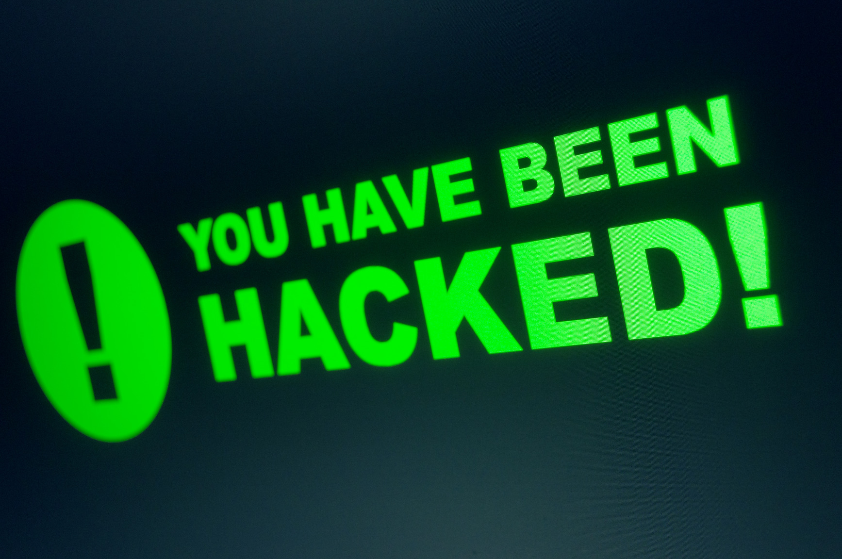 You have been hacked sign on LCD Screen