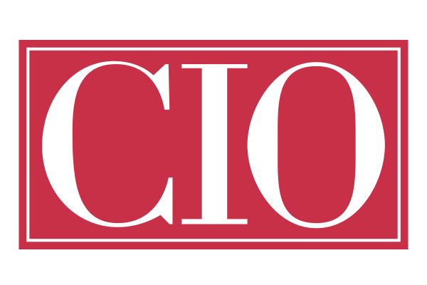 Logo of CIO featuring large white capital letters "CIO" on a red rectangular background with a thin white border, exuding an expert and professional tone.