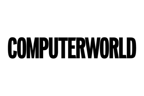 The image shows the word "COMPUTERWORLD" in bold, black, uppercase letters on a white background, giving an expert touch to the design.