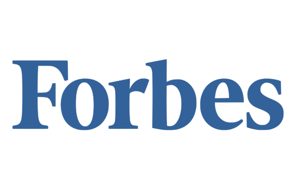 The image shows the logo of Forbes, a well-known business magazine. The word "Forbes" is written in blue, serif font against a transparent background, symbolizing its expert insights into the world of business.
